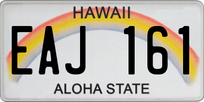 HI license plate EAJ161