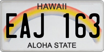 HI license plate EAJ163