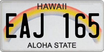 HI license plate EAJ165