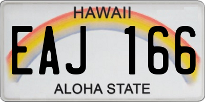 HI license plate EAJ166