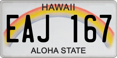 HI license plate EAJ167