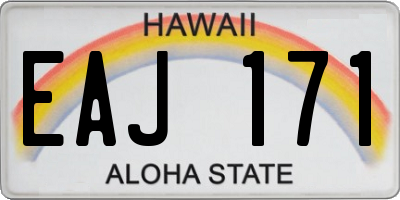 HI license plate EAJ171