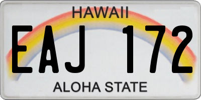 HI license plate EAJ172