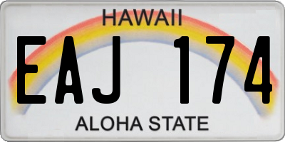 HI license plate EAJ174