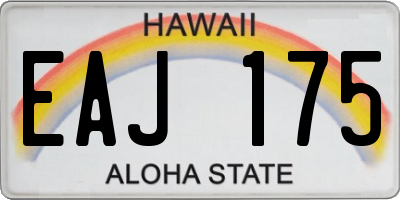 HI license plate EAJ175