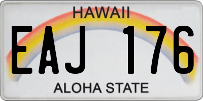 HI license plate EAJ176