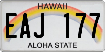 HI license plate EAJ177