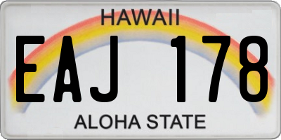 HI license plate EAJ178