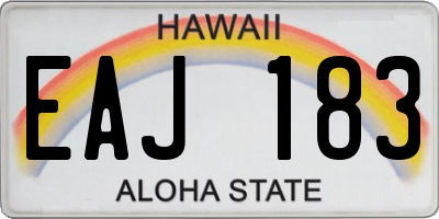 HI license plate EAJ183