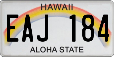 HI license plate EAJ184