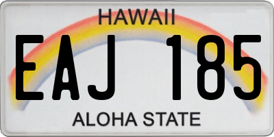 HI license plate EAJ185