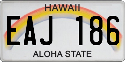 HI license plate EAJ186