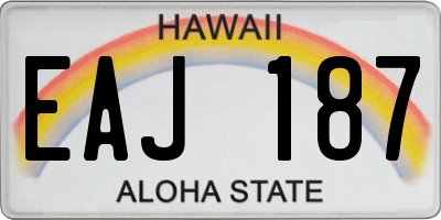 HI license plate EAJ187