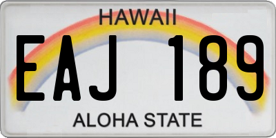 HI license plate EAJ189