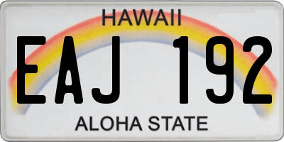 HI license plate EAJ192