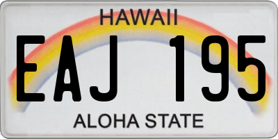 HI license plate EAJ195