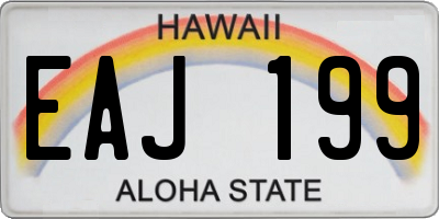 HI license plate EAJ199