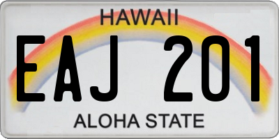 HI license plate EAJ201