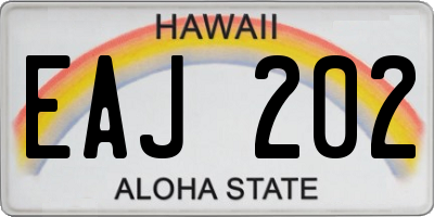 HI license plate EAJ202