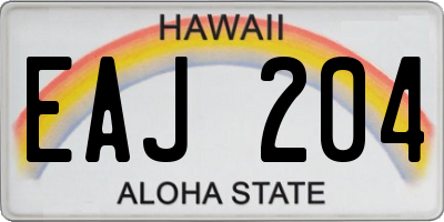 HI license plate EAJ204