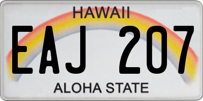 HI license plate EAJ207