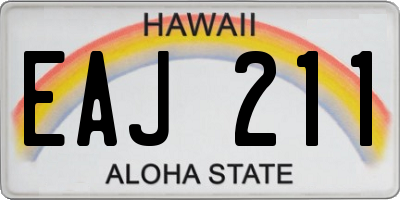 HI license plate EAJ211