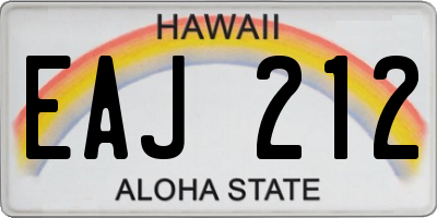 HI license plate EAJ212