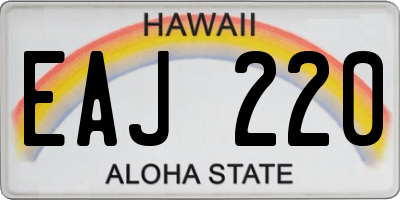 HI license plate EAJ220