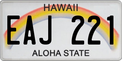 HI license plate EAJ221