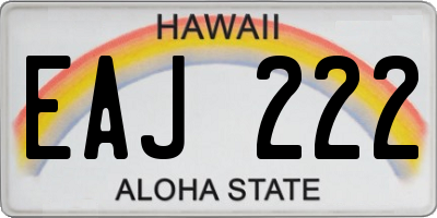 HI license plate EAJ222