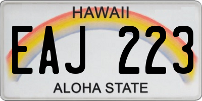 HI license plate EAJ223