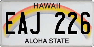 HI license plate EAJ226