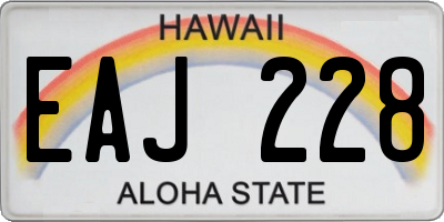 HI license plate EAJ228