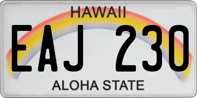 HI license plate EAJ230