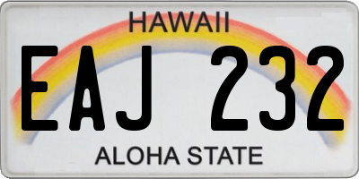 HI license plate EAJ232