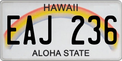 HI license plate EAJ236