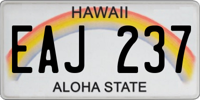 HI license plate EAJ237