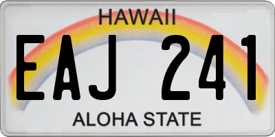 HI license plate EAJ241