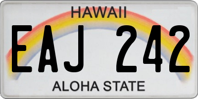 HI license plate EAJ242