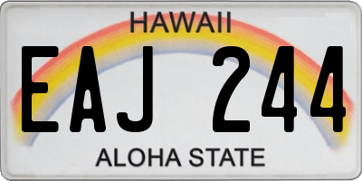 HI license plate EAJ244