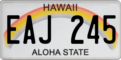 HI license plate EAJ245