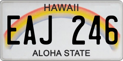 HI license plate EAJ246