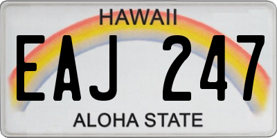 HI license plate EAJ247