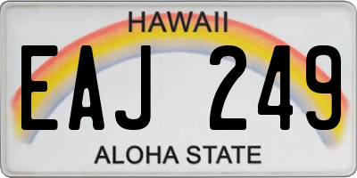 HI license plate EAJ249