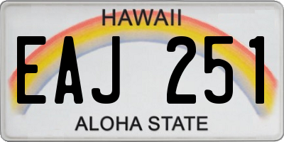 HI license plate EAJ251