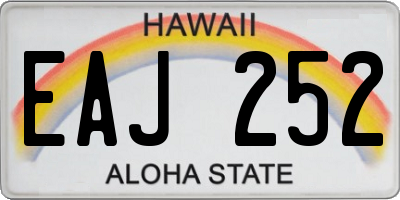 HI license plate EAJ252