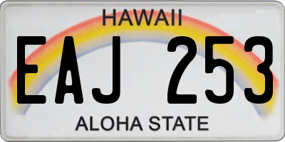 HI license plate EAJ253