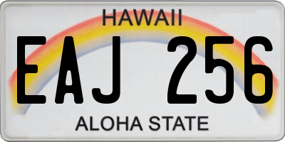 HI license plate EAJ256