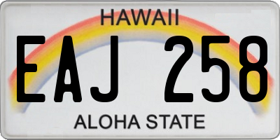 HI license plate EAJ258