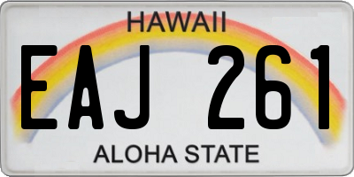 HI license plate EAJ261